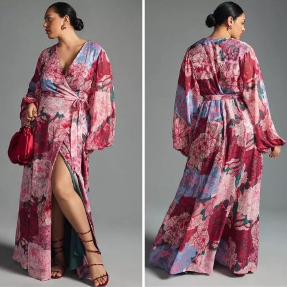 NICE Anthropologie Hutch Long-Sleeve Wrap Dress | XL